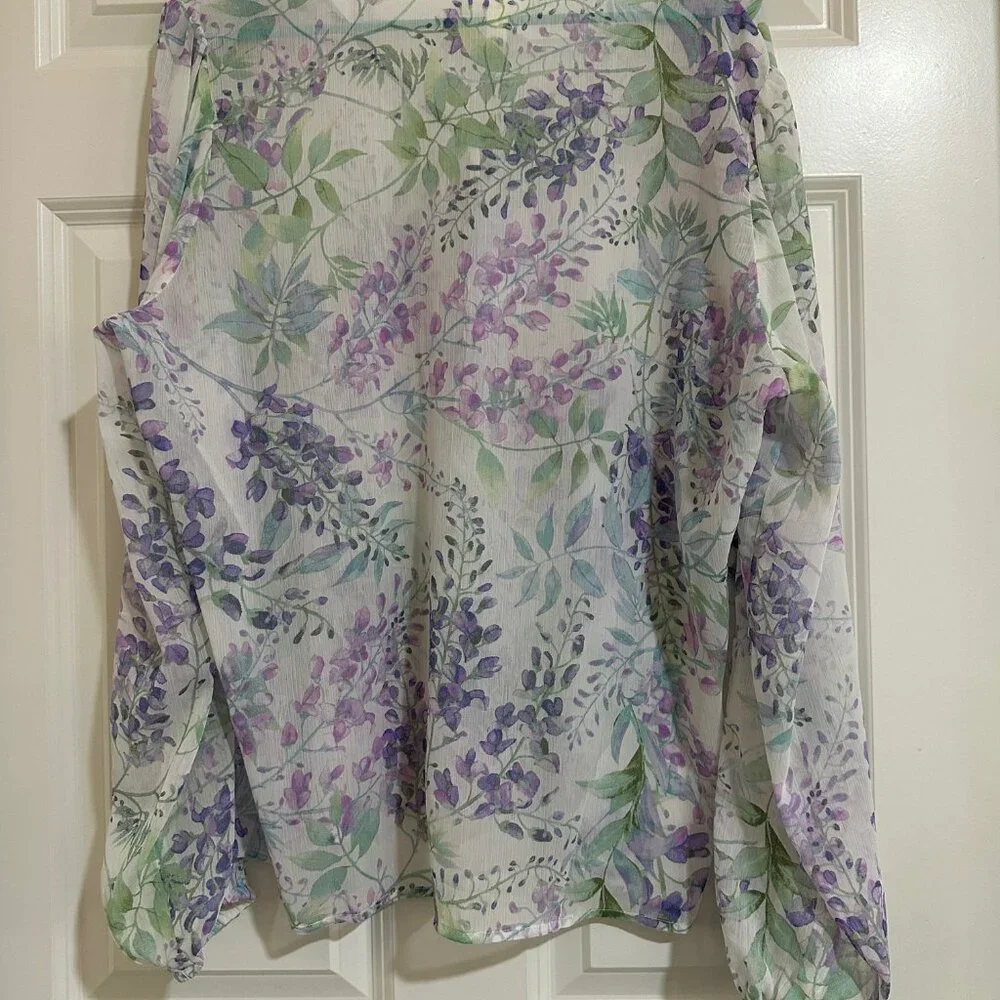 Haver & Blair London Floral Chiffon Blouse – XL – NWT - Picture 7 of 9